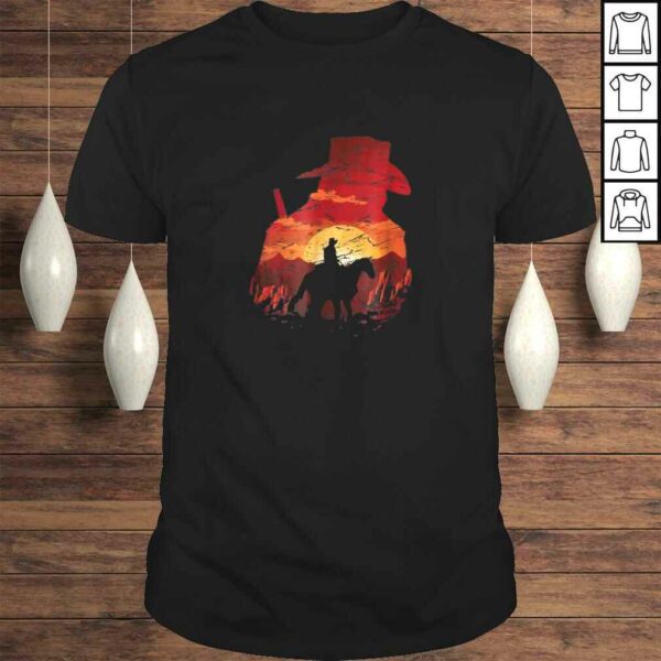 Official Sunset Cowboy RDR2 Cool Gaming T-shirt