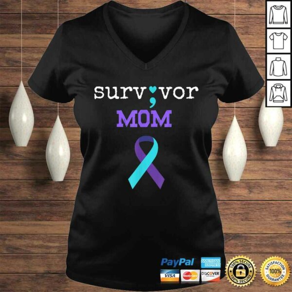 Official Survivor Mom – Semicolon Gift Suicide Prevention Awareness Shirt