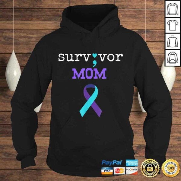 Official Survivor Mom – Semicolon Gift Suicide Prevention Awareness Shirt