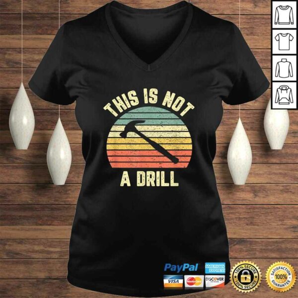 Official This is Not a Drill Retro Funny Hammer Mens Dad Joke V-Neck T-Shirt