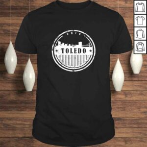 Official Toledo Ohio Cool Grunge Skyline Distressed Graphic Travel Shirt Official Toledo Ohio Cool Grunge Skyline Distressed Graphic Travel Shirt