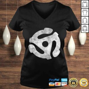 Official Vintage 45 RPM Adapter V-Neck T-Shirt 1 Official Vintage 45 RPM Adapter V Neck T Shirt 2