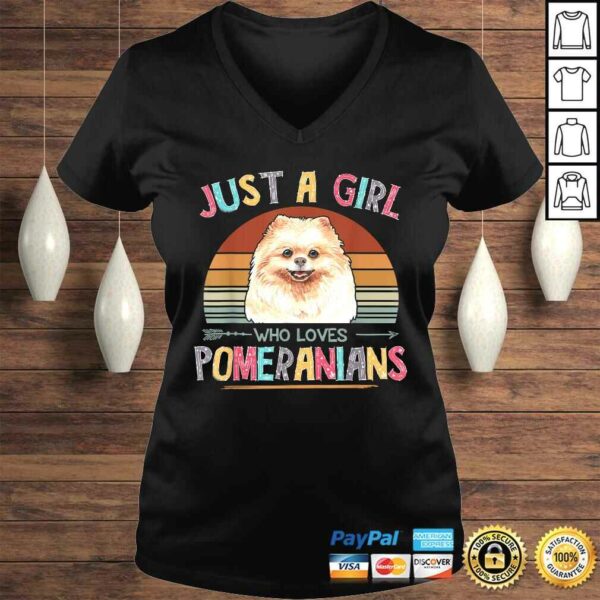 Official Vintage Just A Girl Who Loves Pomeranians Dog Lovers Shirt