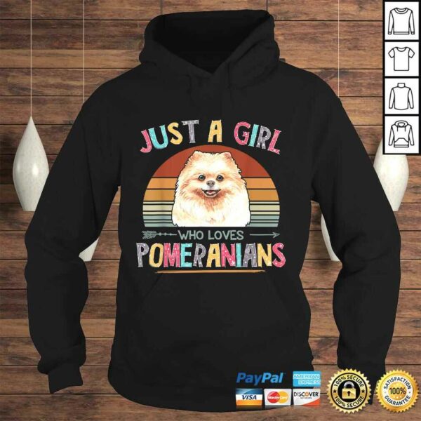 Official Vintage Just A Girl Who Loves Pomeranians Dog Lovers Shirt