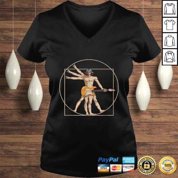 Official Vitruvian Man Guitar Shirt Da Vinci Guitarist USA Rock TShirt