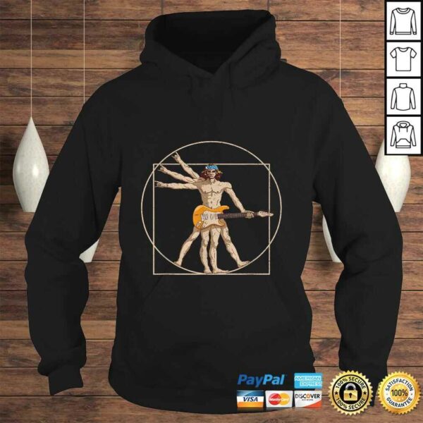 Official Vitruvian Man Guitar Shirt Da Vinci Guitarist USA Rock TShirt