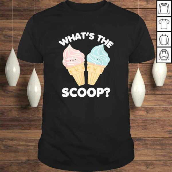 Official Whats the Scoop Gender Reveal Shower Party Baby TShirt