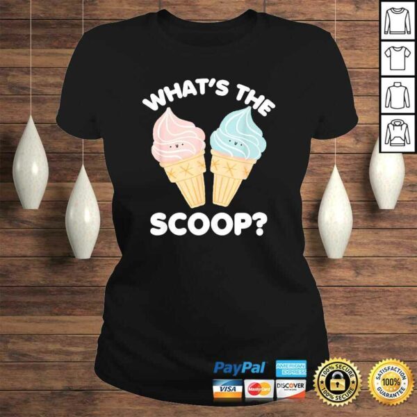 Official Whats the Scoop Gender Reveal Shower Party Baby TShirt