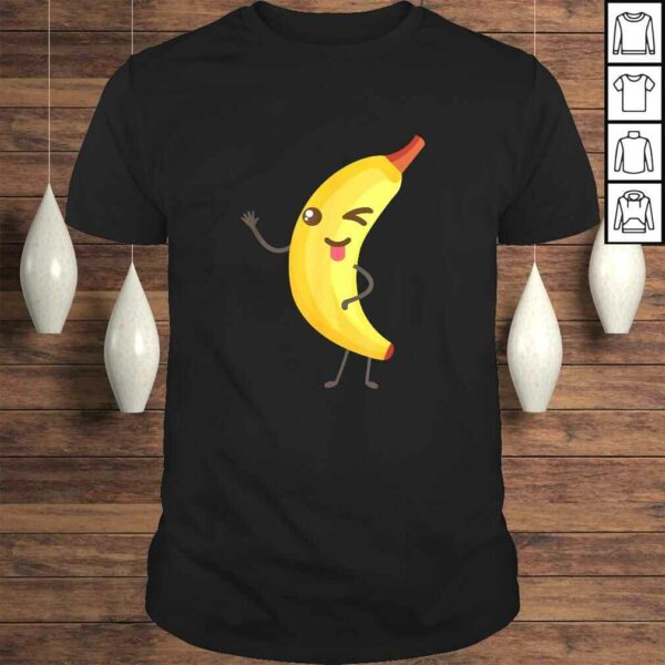 Official Winky Banana With Tongue Out Funny Vegan Cartoon Shirt