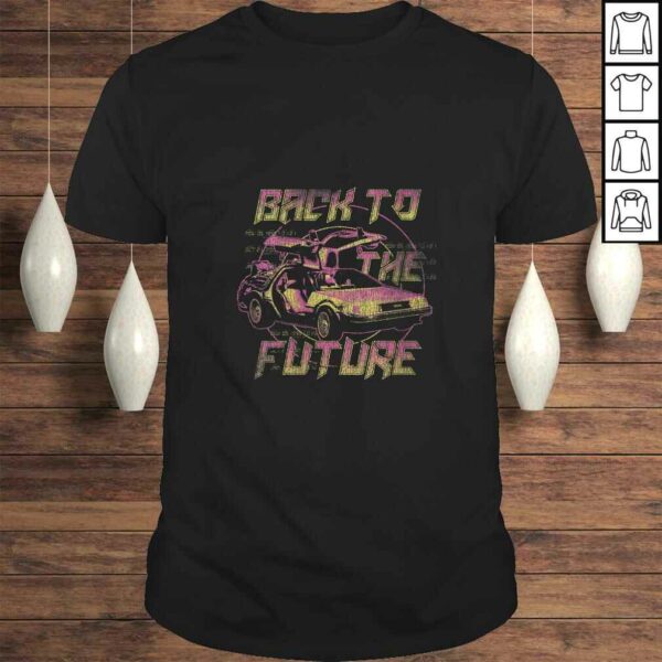 Official Womens Back To The Future Neon Fade DeLorean Gift TShirt