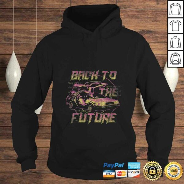 Official Womens Back To The Future Neon Fade DeLorean Gift TShirt