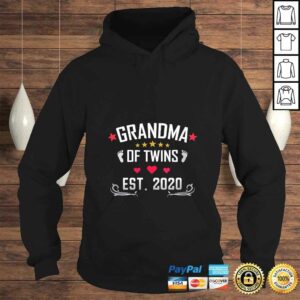 Official Womens Grandma Of Twins Est 2020 New Nana Cute Tee Shirt 4
