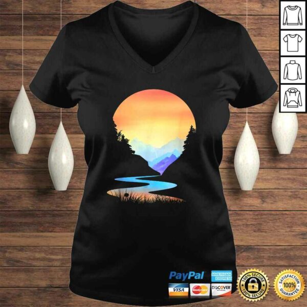 Outdoor Sunset Vintage Style Mountains Sun Nature Shirt