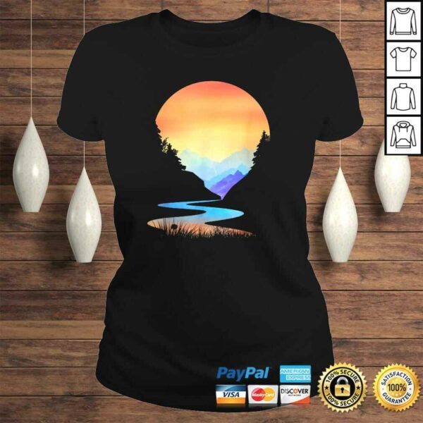 Outdoor Sunset Vintage Style Mountains Sun Nature Shirt