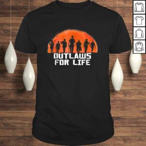 Outlaws For Life orange Moon Silhouette Shirt RDR2 Outlaws For Life orange Moon Silhouette Shirt RDR2