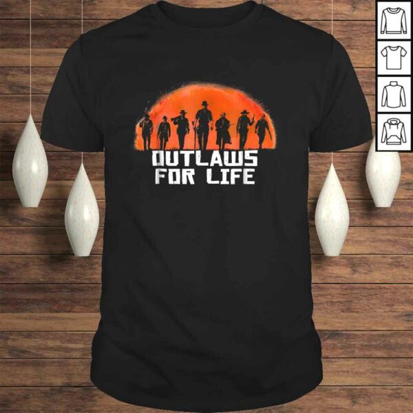 Outlaws For Life orange Moon Silhouette Shirt RDR2