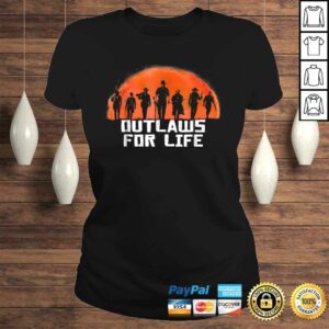 Outlaws For Life orange Moon Silhouette Shirt RDR2 3