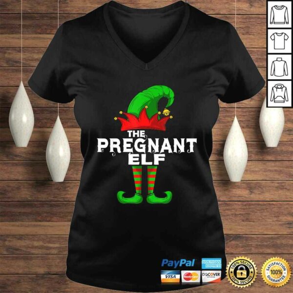 PREGNANT Elf Family Christmas Group Matching PJ Tee Shirt