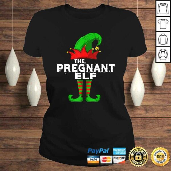 PREGNANT Elf Family Christmas Group Matching PJ Tee Shirt