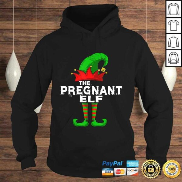 PREGNANT Elf Family Christmas Group Matching PJ Tee Shirt