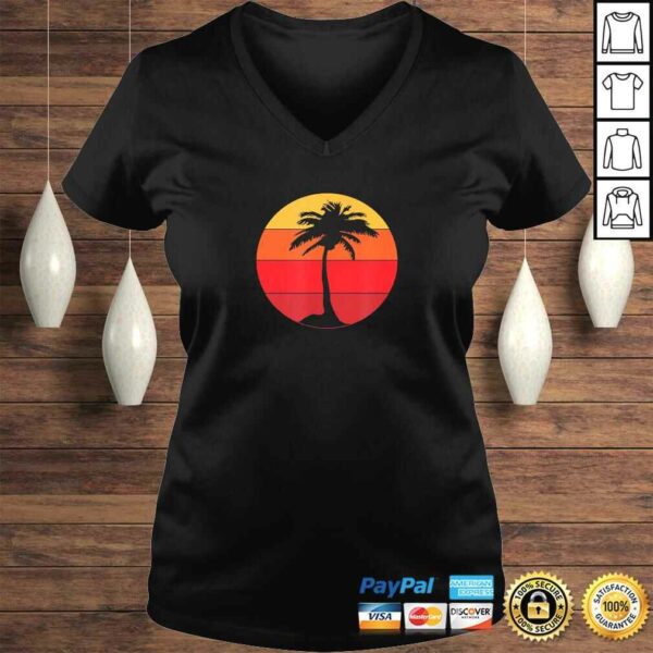 Pacific Ocean Beach Palm Tree Sun Retro Vintage Shirt