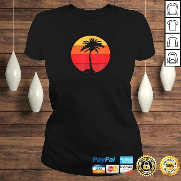 Pacific Ocean Beach Palm Tree Sun Retro Vintage Shirt