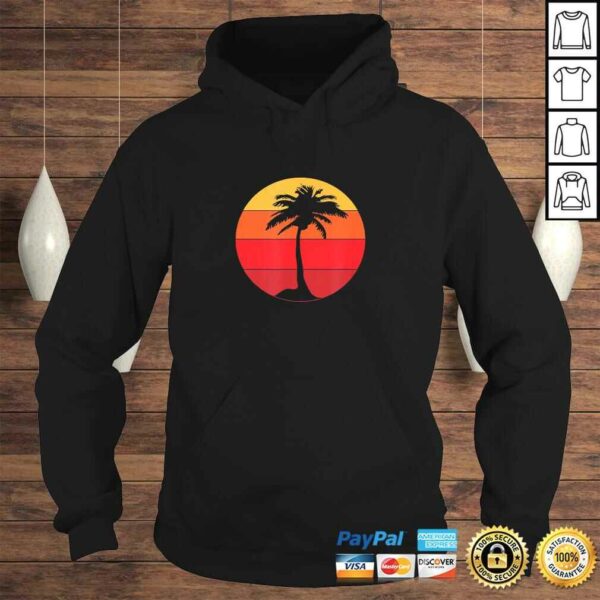 Pacific Ocean Beach Palm Tree Sun Retro Vintage Shirt