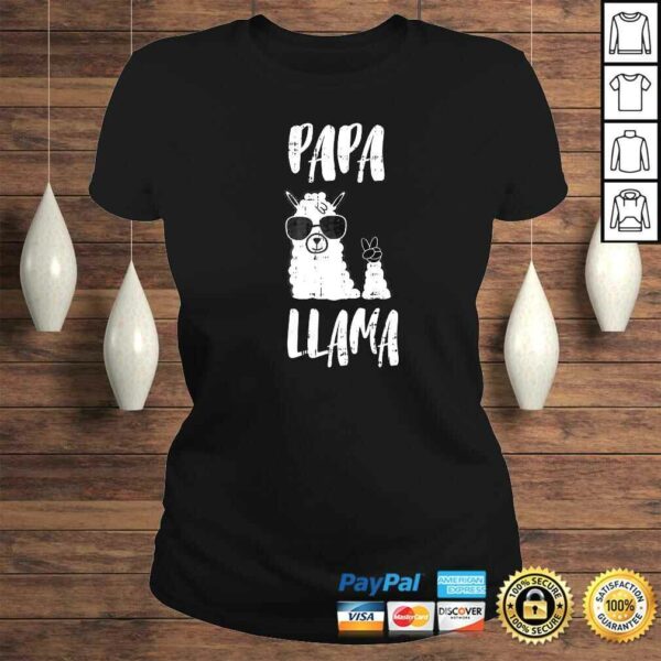 Papa Llama Daddy Cute First Fathers Day Outfit V-Neck T-Shirt