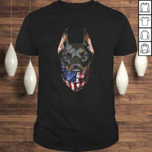 Patriotic Doberman in USA America Bandana, Dog TShirt Patriotic Doberman in USA America Bandana, Dog TShirt