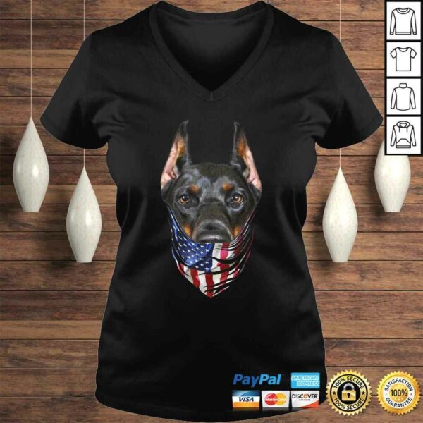 Patriotic Doberman in USA America Bandana, Dog TShirt