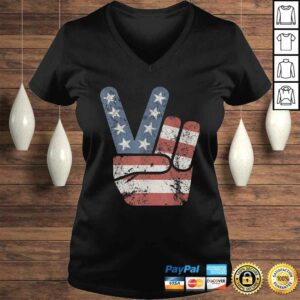 Peace Sign American Flag Vintage USA Shirt