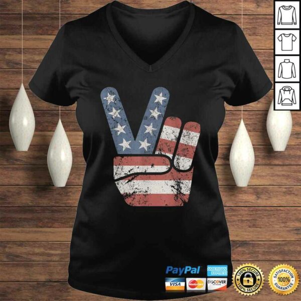 Peace Sign American Flag Vintage USA Shirt