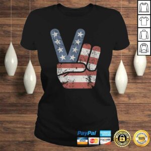 Peace Sign American Flag Vintage USA Shirt 3