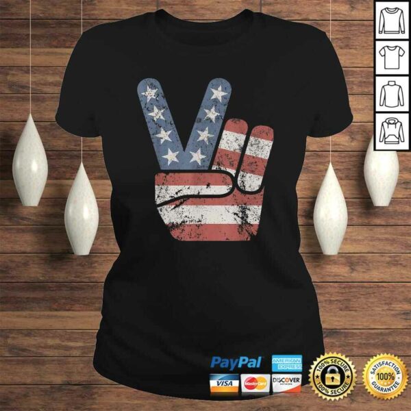 Peace Sign American Flag Vintage USA Shirt