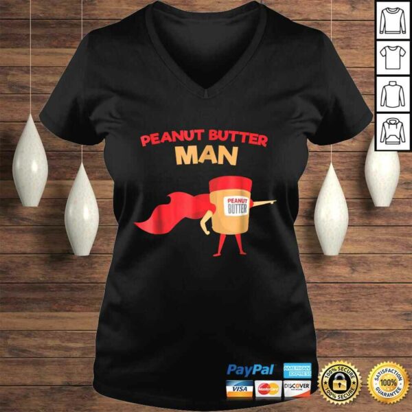 Peanut Butter Man  Funny Superhero V-Neck T-Shirt