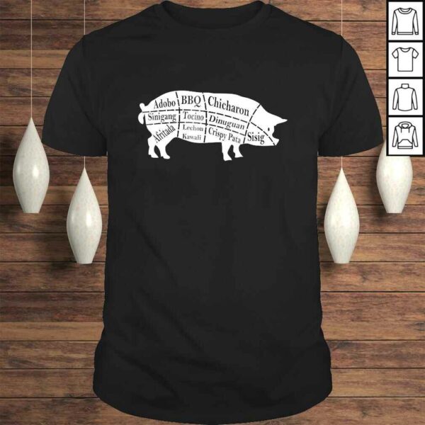 Pig Parts Filipino Food BBQ Pinoy Adobo Funny Pork V-Neck T-Shirt