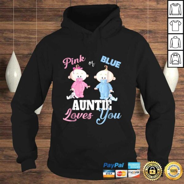 Pink or Blue Auntie Loves You-Gender Reveal Gift TShirt