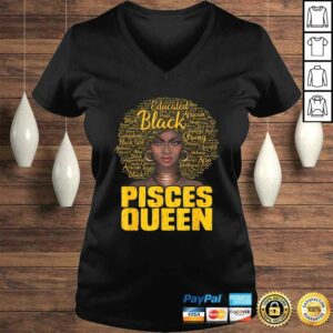 Pisces Queen Black Woman Afro Natural Hair African American V-Neck T-Shirt 1 Pisces Queen Black Woman Afro Natural Hair African American V Neck T Shirt 2
