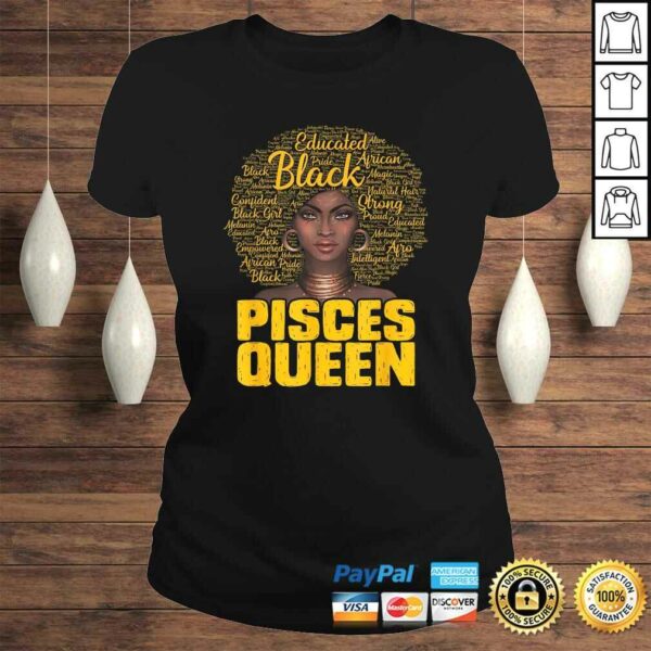 Pisces Queen Black Woman Afro Natural Hair African American V-Neck T-Shirt