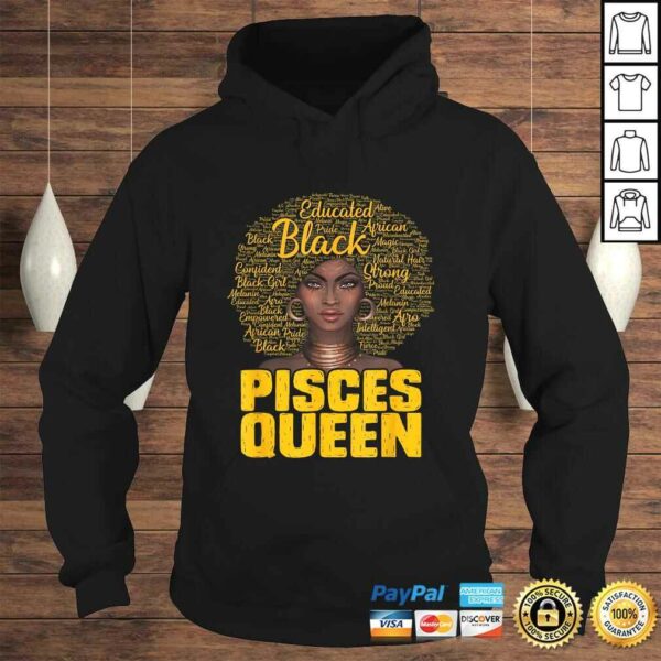 Pisces Queen Black Woman Afro Natural Hair African American V-Neck T-Shirt