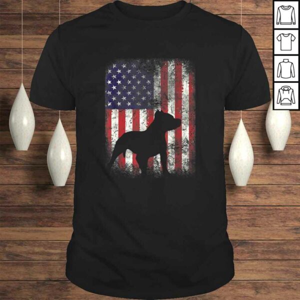 Pitbull American Flag Shirt USA Patriotic Dog Gift