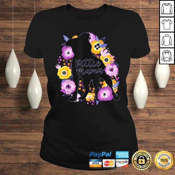 Pitbull Mama Purple Flowers Pittie Cute Pit Bull Mom Shirt