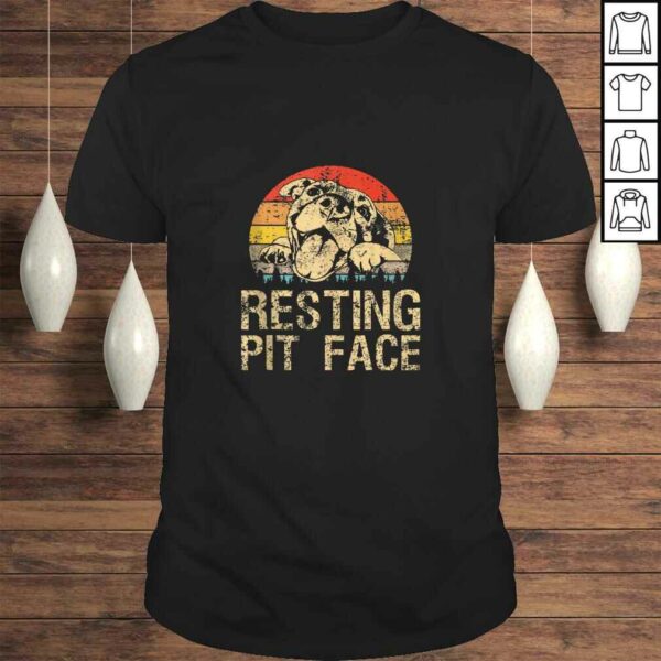 Pitbull Resting Pit Face – Vintage Funny Pitbull Lovers Shirt