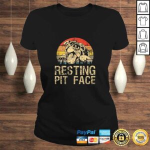 Pitbull Resting Pit Face Vintage Funny Pitbull Lovers Shirt 3