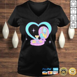 Polly Pocket Hearts V Neck T Shirt 2
