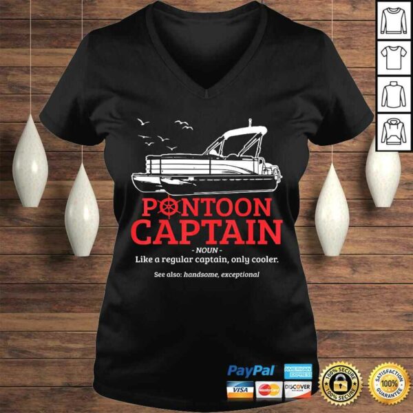 Pontoon Captain Definition Funny Pontoon Boat Boating V-Neck T-Shirt