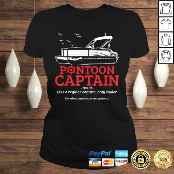 Pontoon Captain Definition Funny Pontoon Boat Boating V-Neck T-Shirt