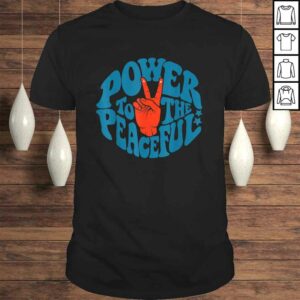 Power To The Peaceful Retro Vintage 70s 4th Of July Tee Shirt Power To The Peaceful Retro Vintage 70s 4th Of July Tee Shirt