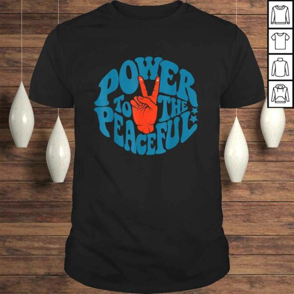 Power To The Peaceful Retro Vintage 70s 4th Of July Tee Shirt