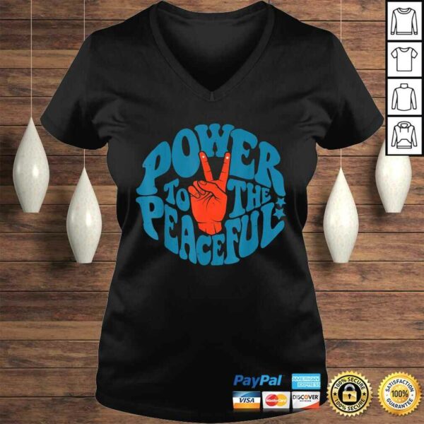 Power To The Peaceful Retro Vintage 70s 4th Of July Tee Shirt